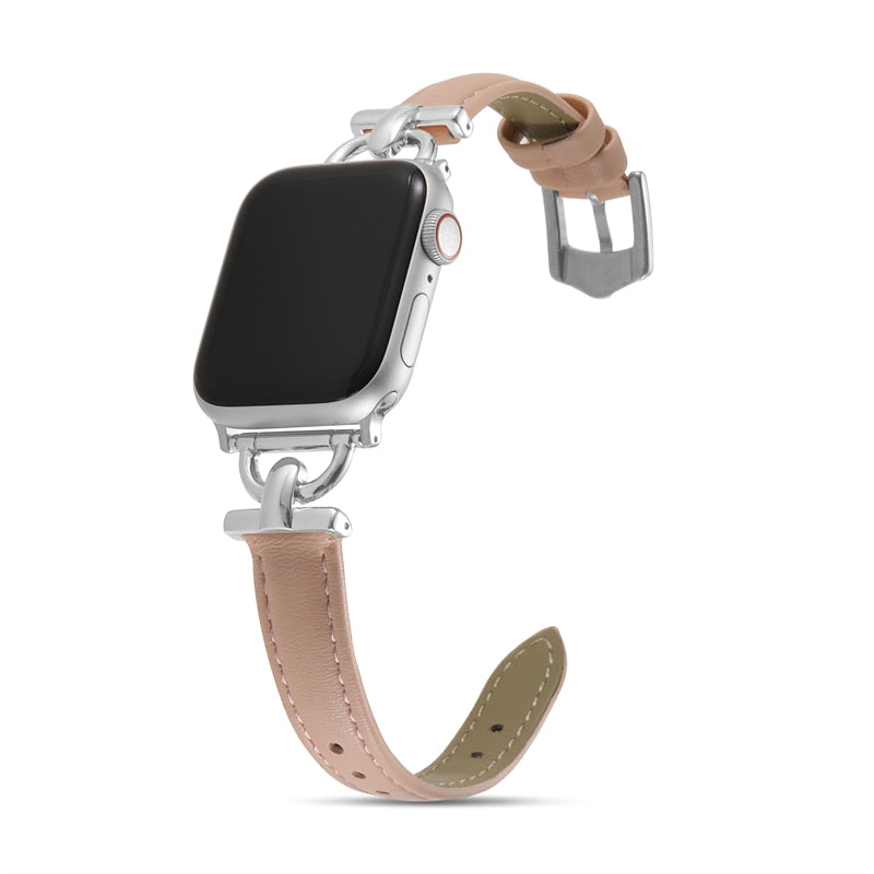 Apple Watch-band i smalt läder