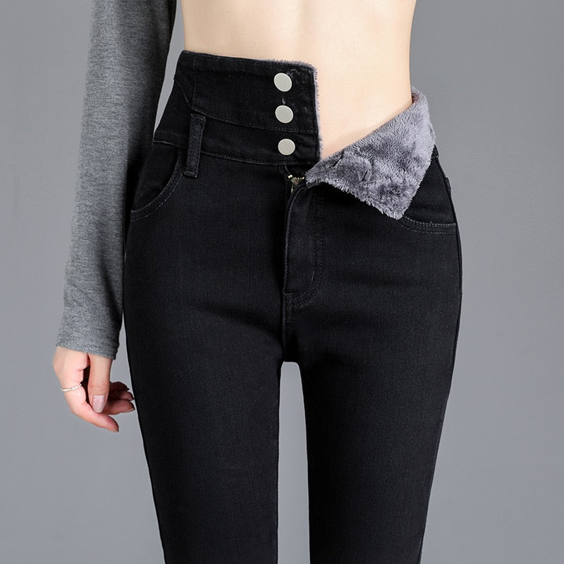 Fleece Jeggings - Jeggings med varmt fleecefoder